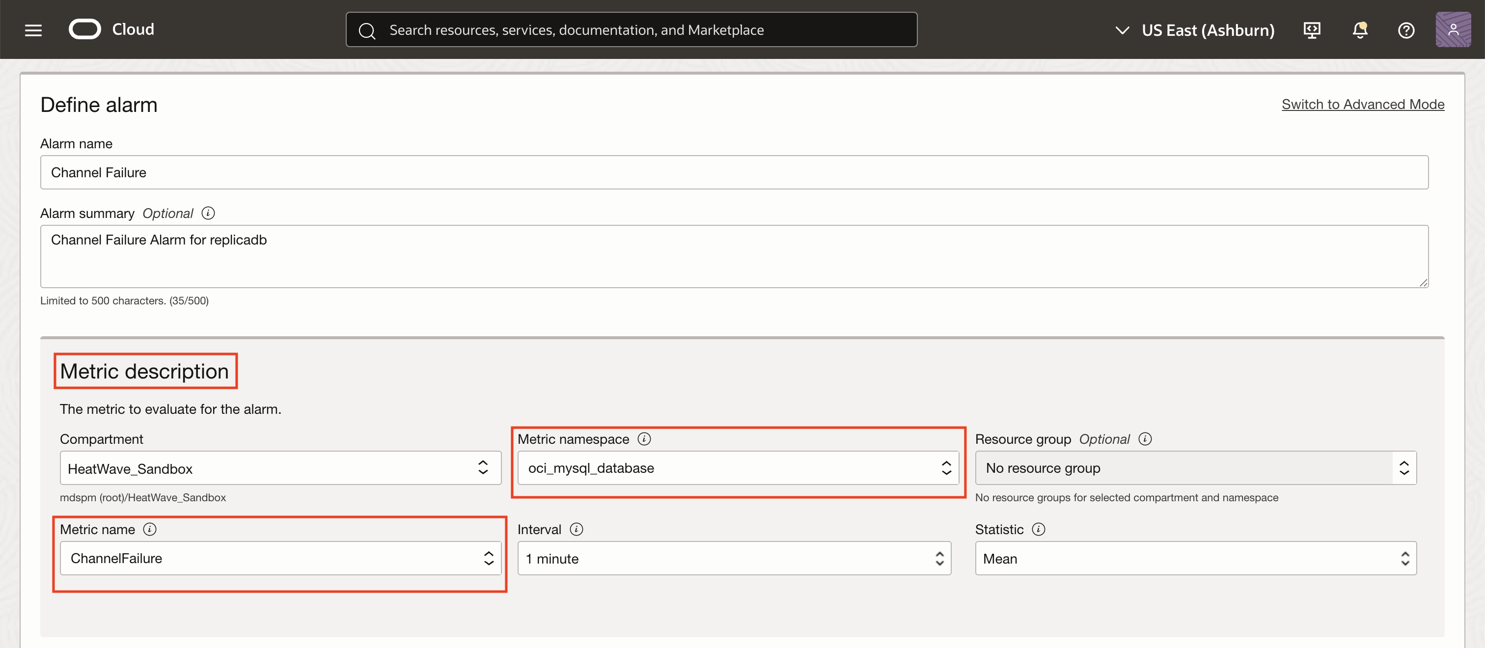Configuring Metric description