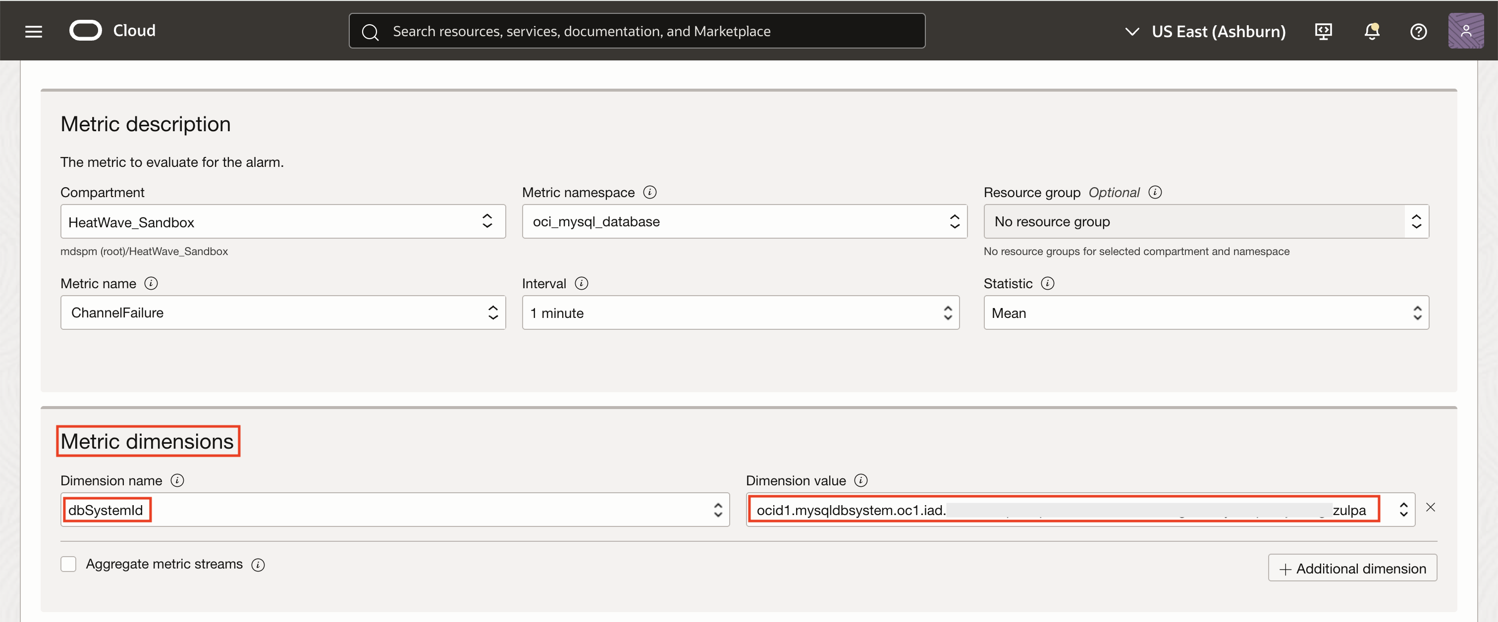 Configuring Metric dimensions