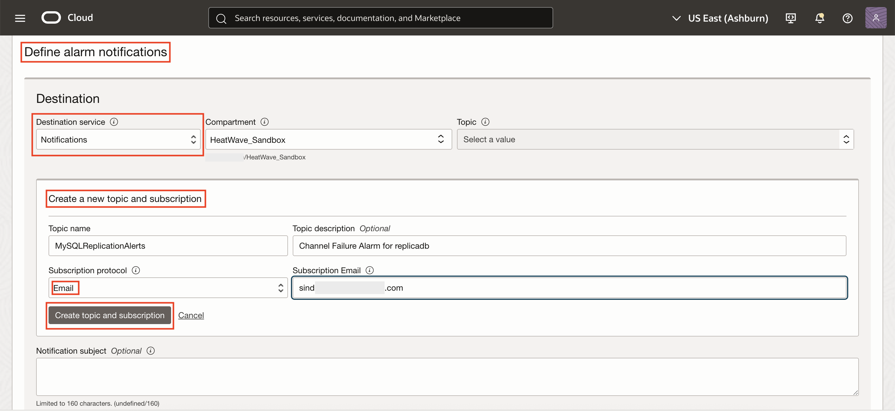 Configuring alarm notifications