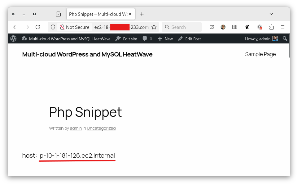 Site with AWS HeatWave Backend