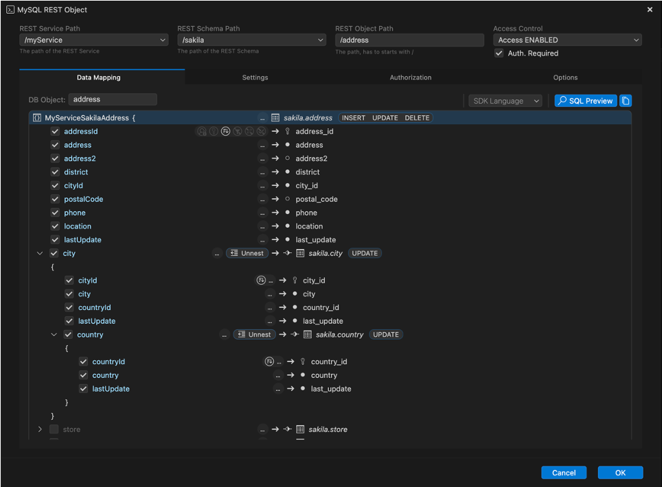 MySQL Shell for VS Code - Data Mapping