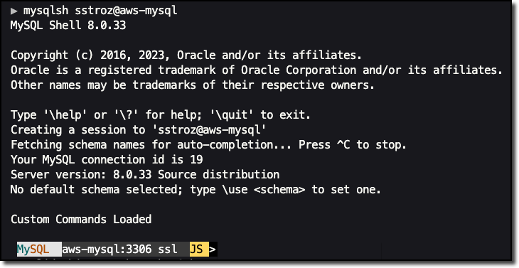 MySQL Shell Connection