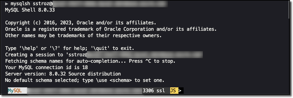 MySQL Shell Connection