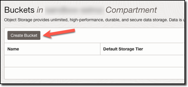 Create Buckets Button