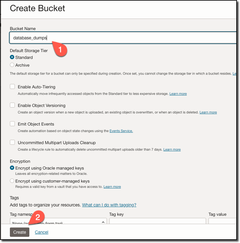 Create Bucket Form