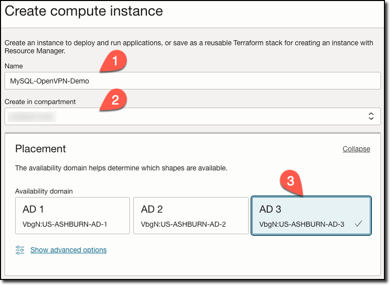 Create Compute Instance Step 1