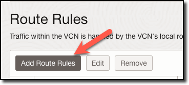 Add Route Rules Button