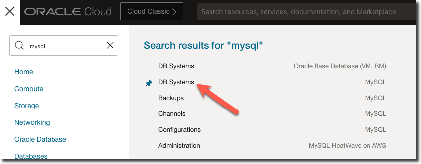 MySQL Menu Search