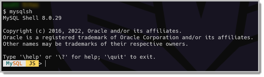 Starting MySQL Shell