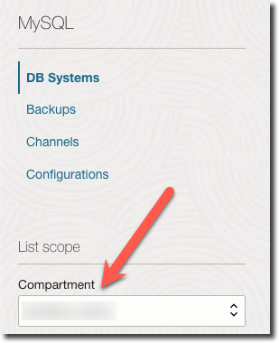 MySQL Choose Compartment