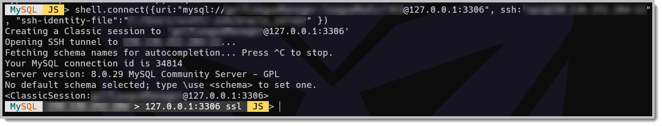 Connected to remote server
