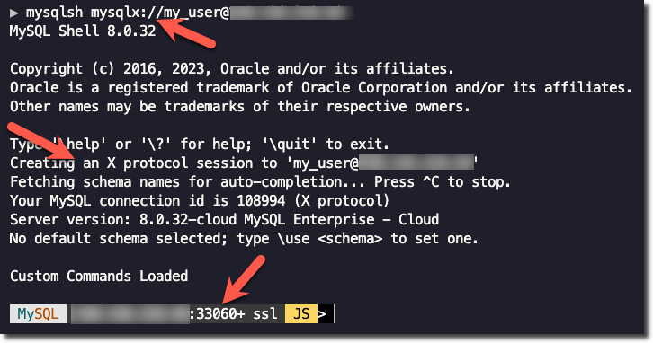 MySQL Shell connection port 33060