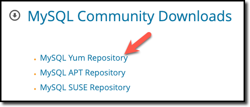 MySQL Yum Repository Link