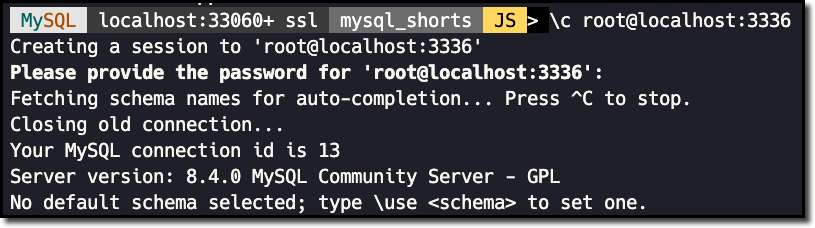Connecting to the new sandbox instance
