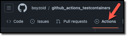 GitHub Actions Menu Link