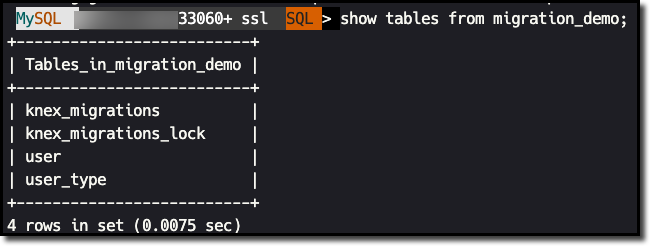 Table Structure for post-migration