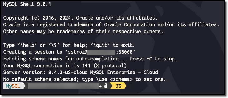 Successfully connecting to HeatWave MySQL