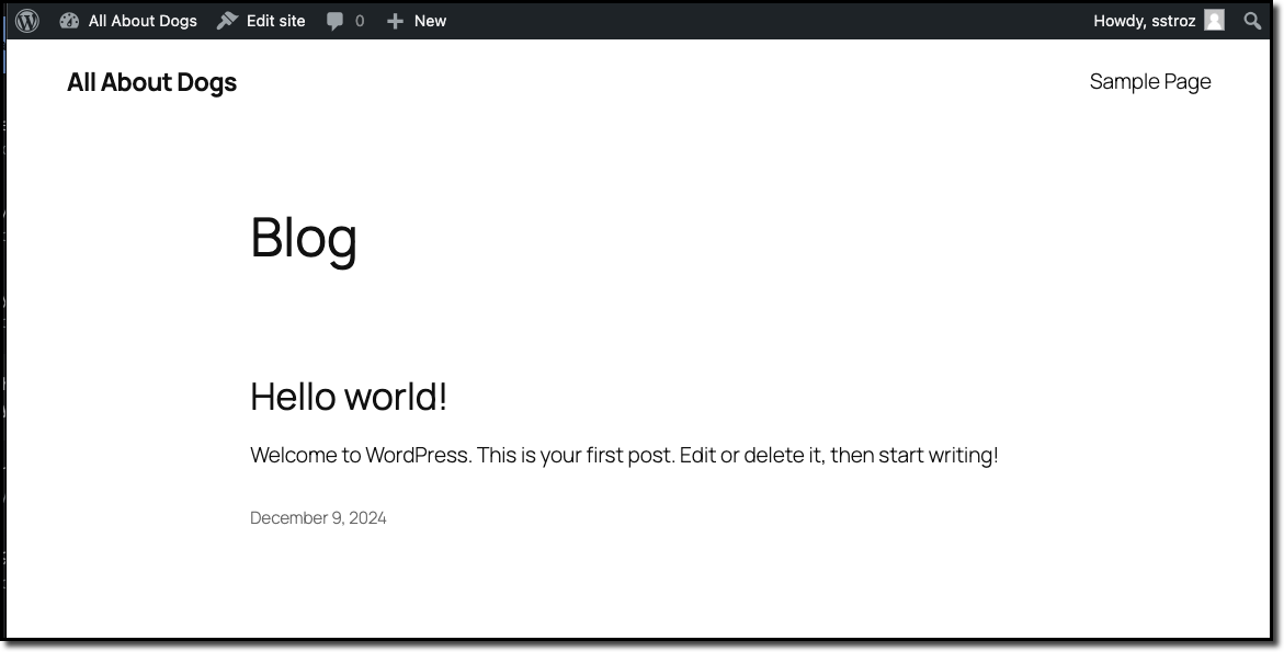 WordPress Public Page
