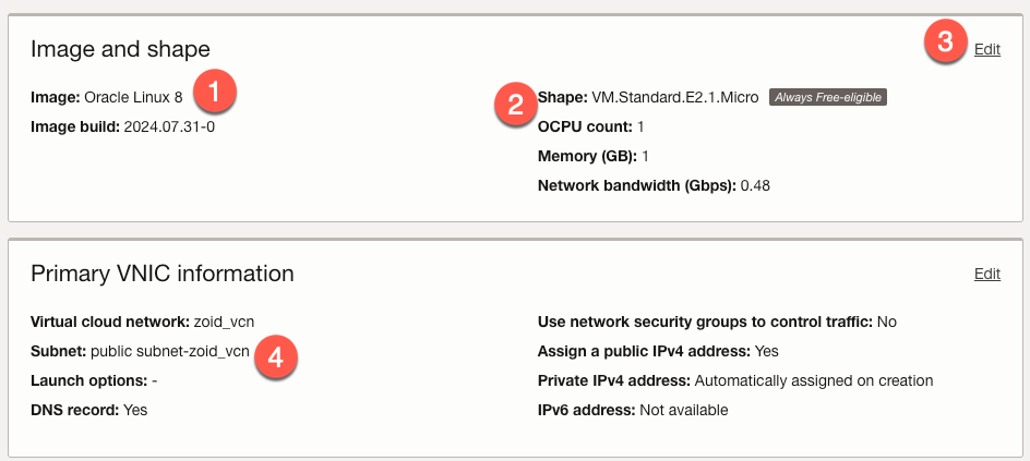 Create Compute Instance form - part 2