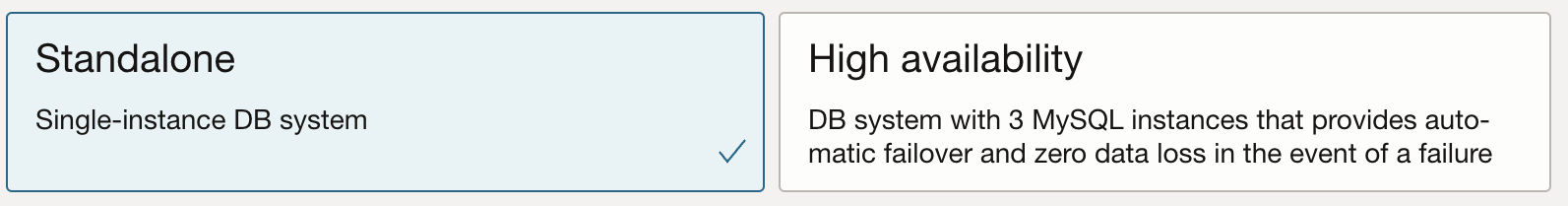Select Standalone or High Availability