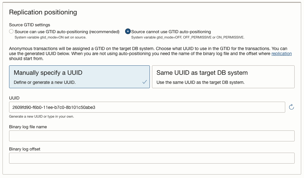 Configure Source Replication Positioning
