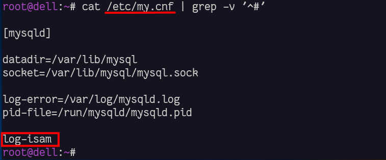 log-isam in my.cnf