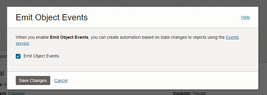 Checkbox to enable emitting object events