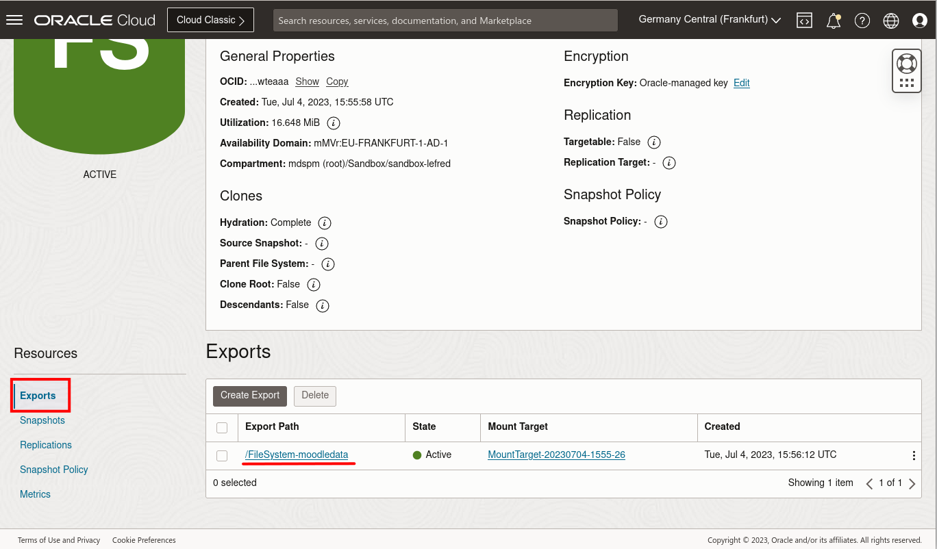 File System - Exports