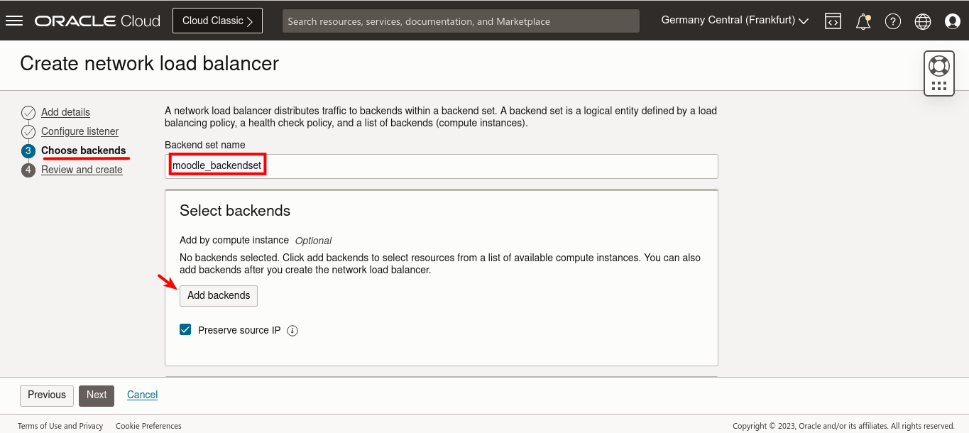 Network Load Balancer - Backends