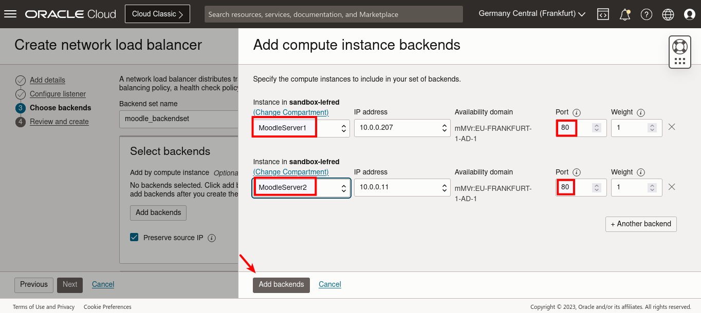 Network Load Balancer - Add Compute Instances as Backends