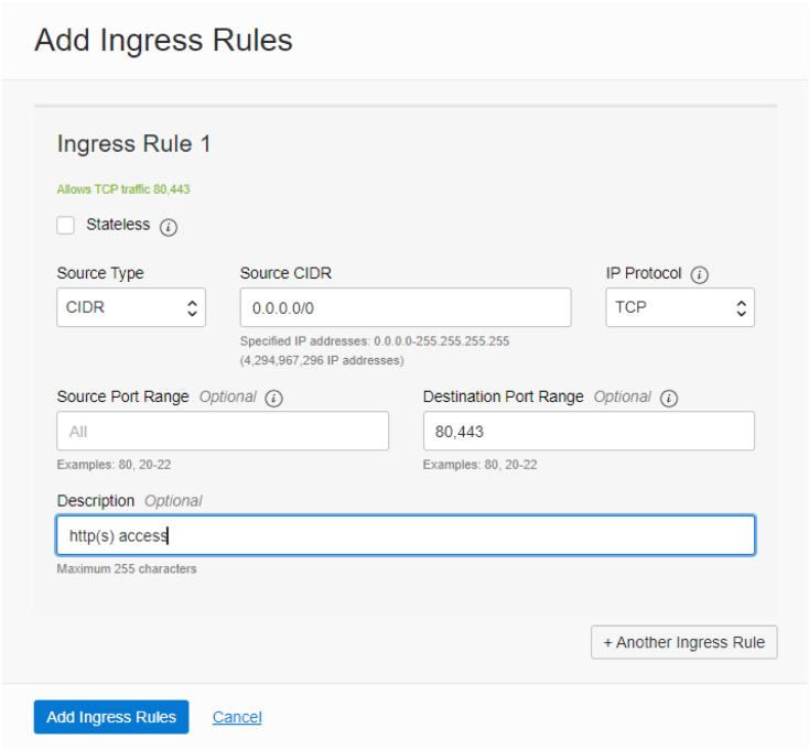 http(s) access in Description field