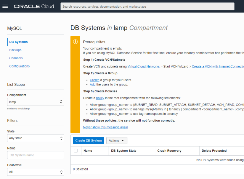 DB Systems in Lamp compartment