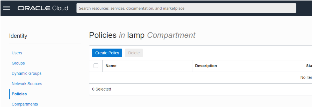 Policies in lamp compartment