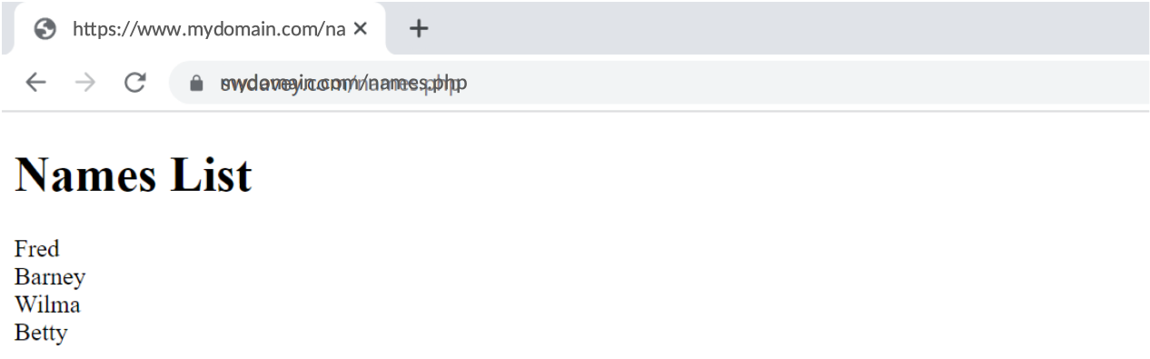 Names List - Fred, Barney, Wilma, Betty