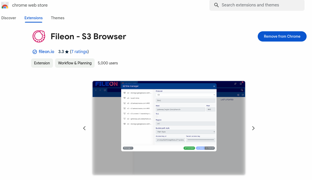 Fileon S3 Browser