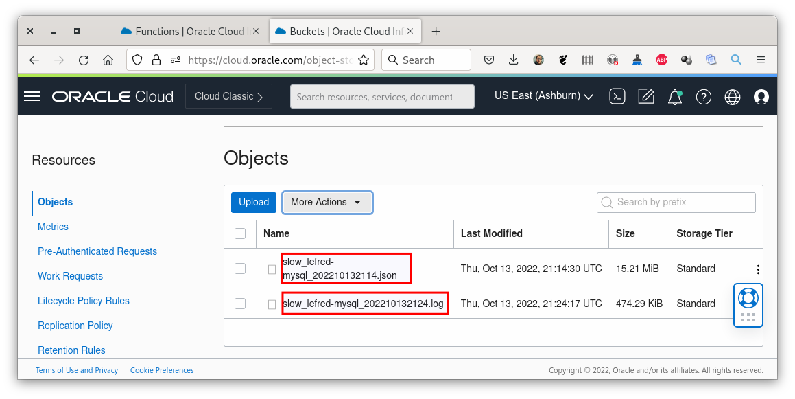 files in Object Storage