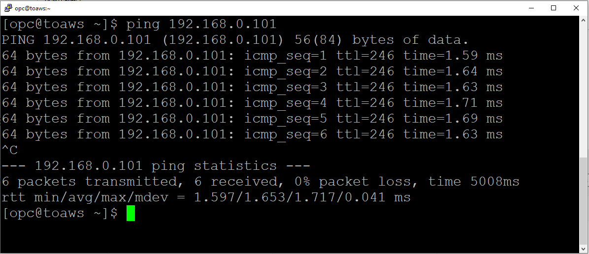 OCI-AWS cloud interconnection latency