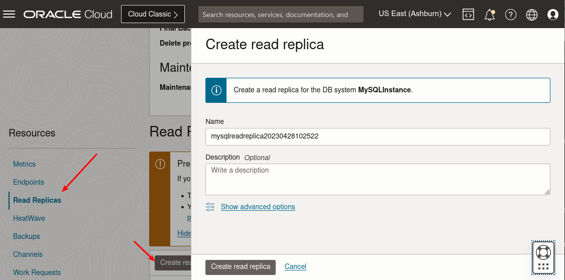MySQL HeatWave Read Replica(s)