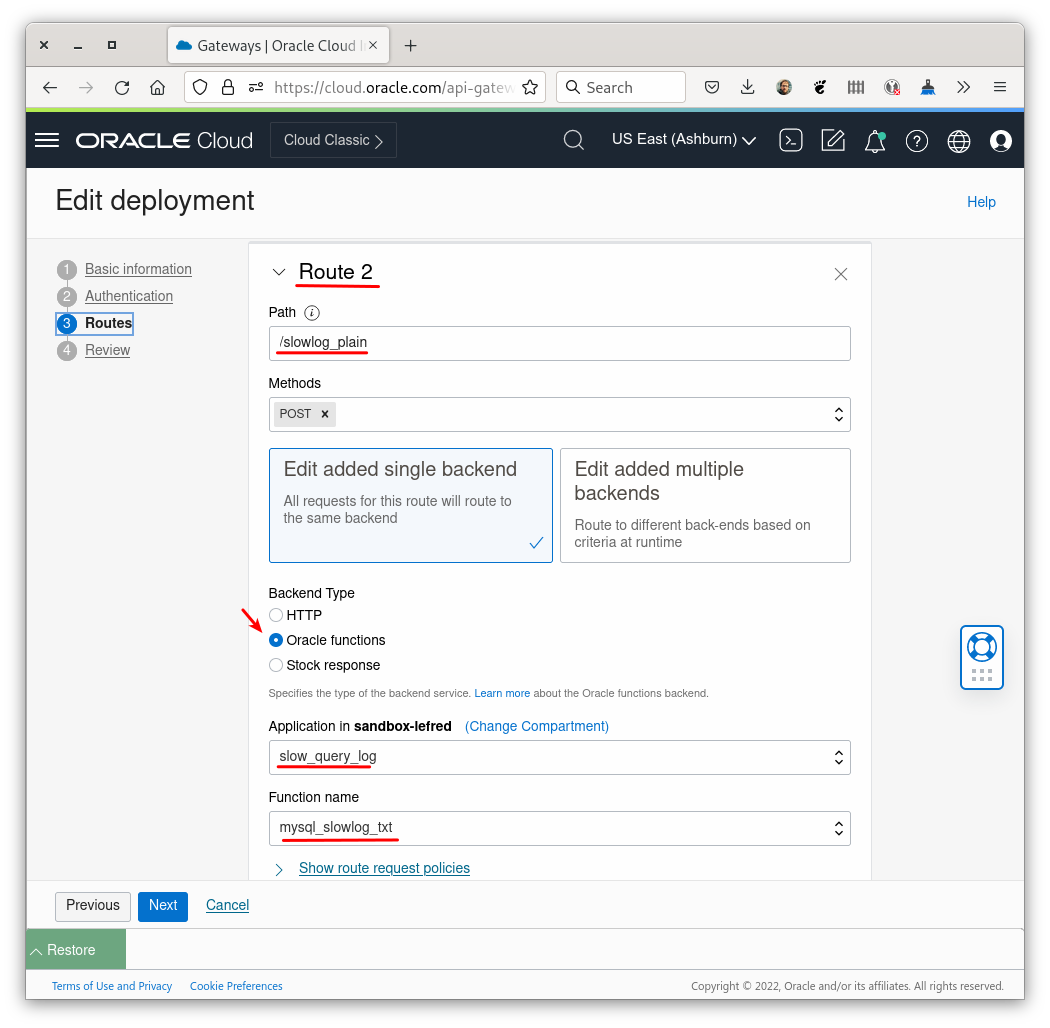 Edit Deployment - Route 2