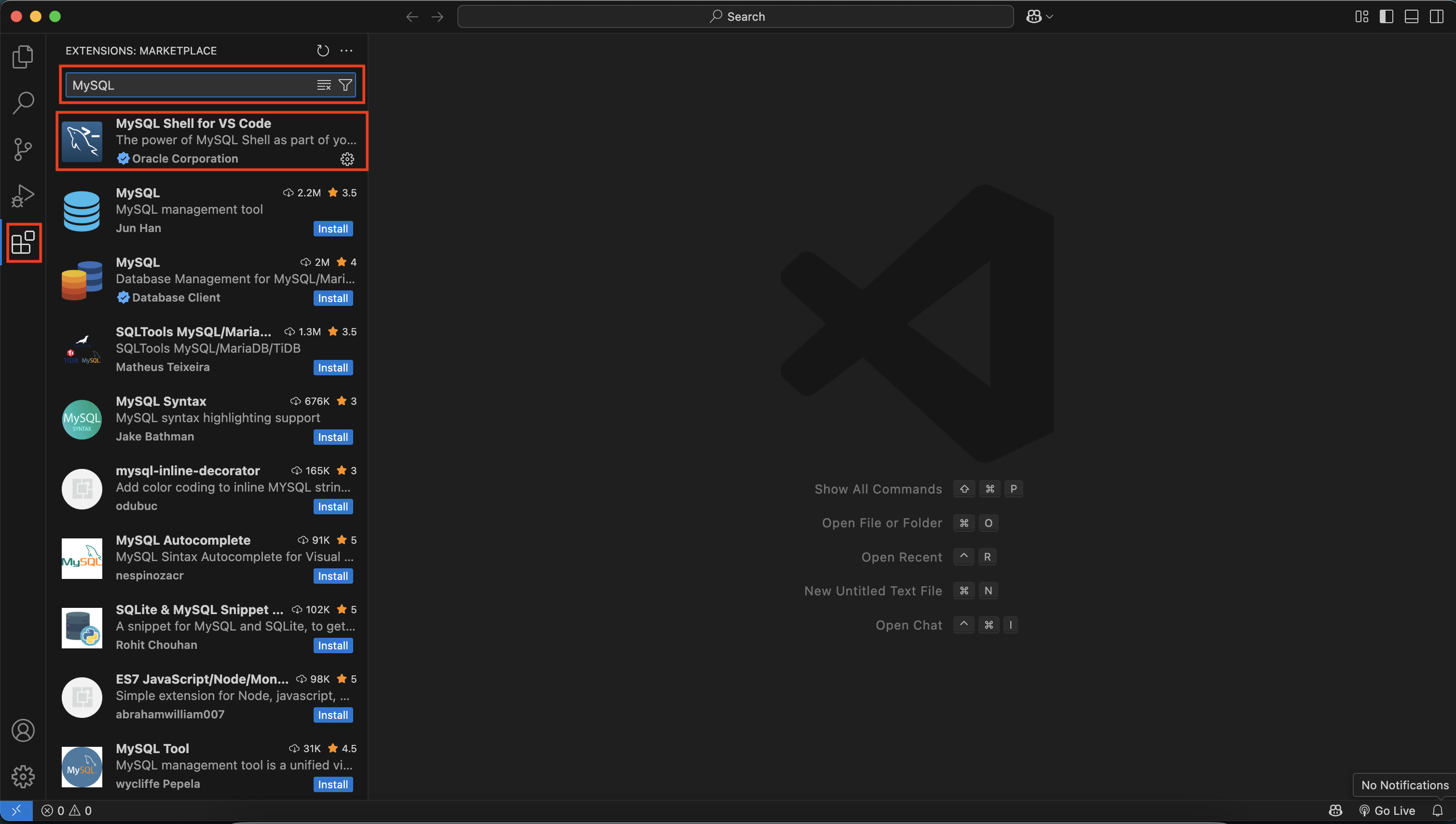 MySQL Shell for VS Code 