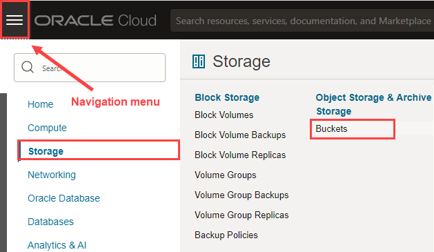 Select object storage