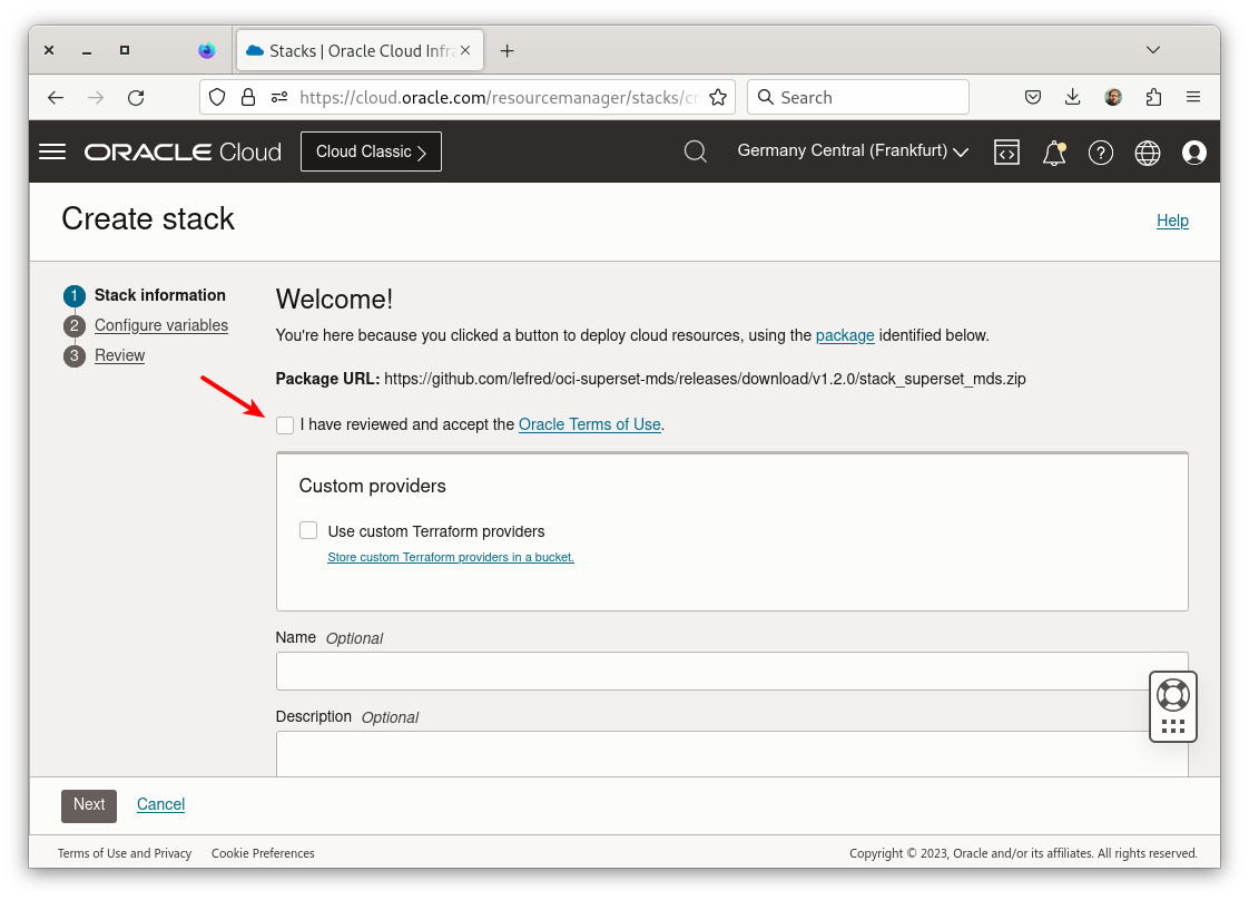 Superset - Create Stack