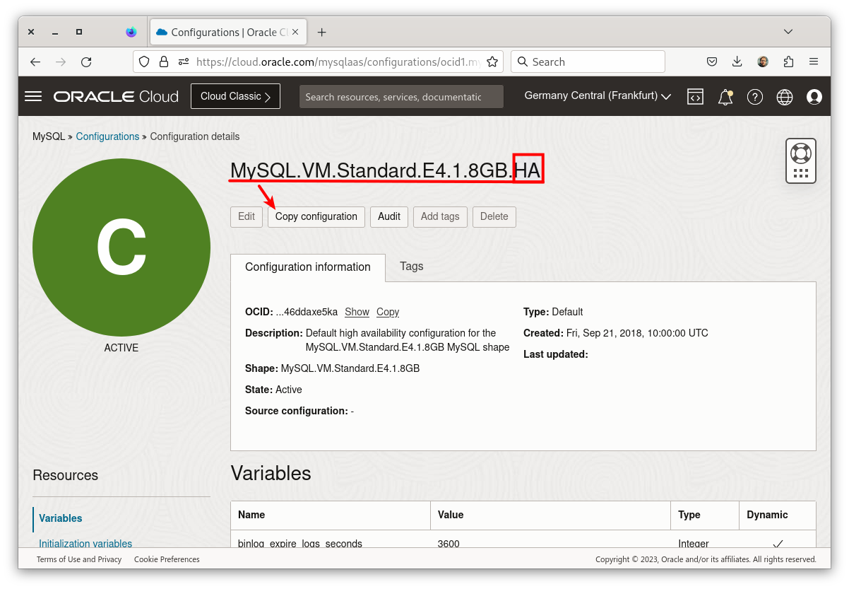Copy HA Configuration