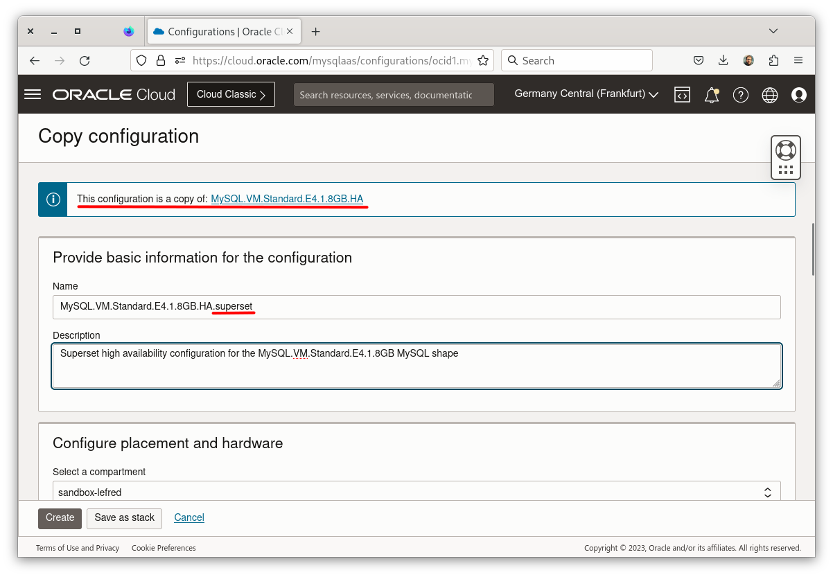 Copy configuration - edit