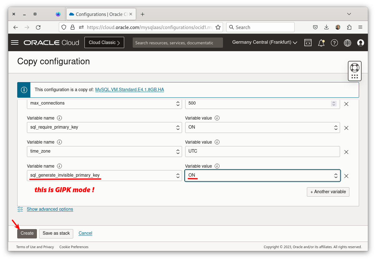 Copy Configuration - add variables