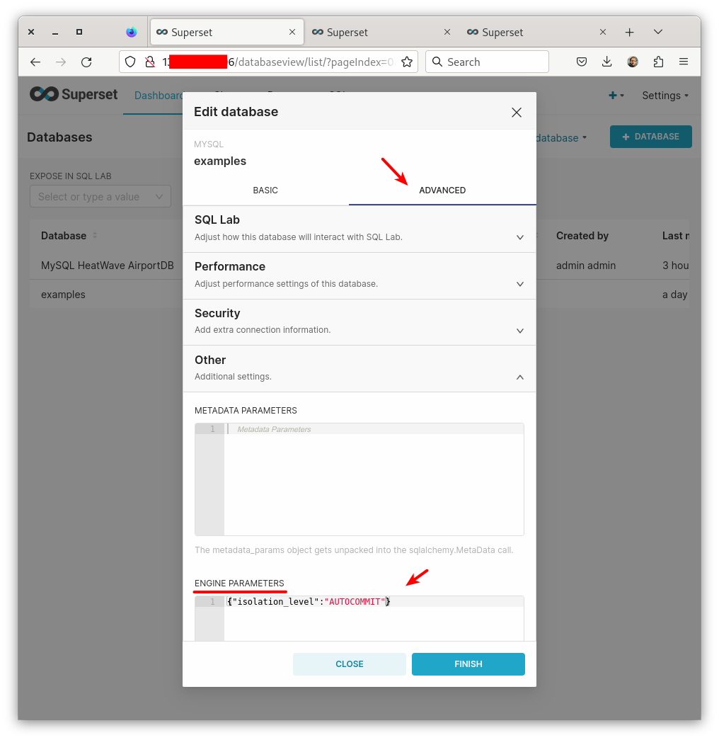 Superset - DB Connection: auto_commit
