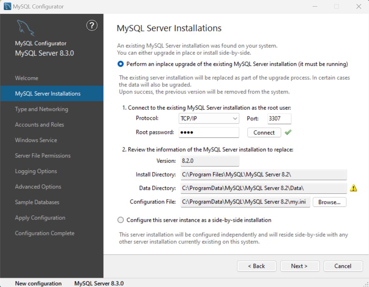 Supported upgrade scenario