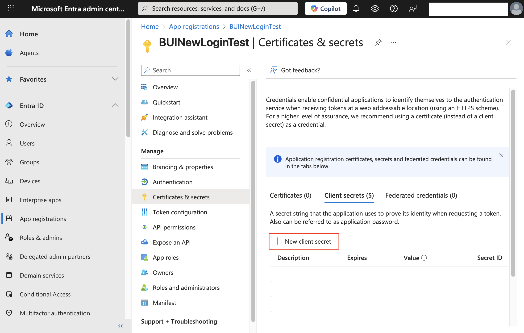 Application Client Secret