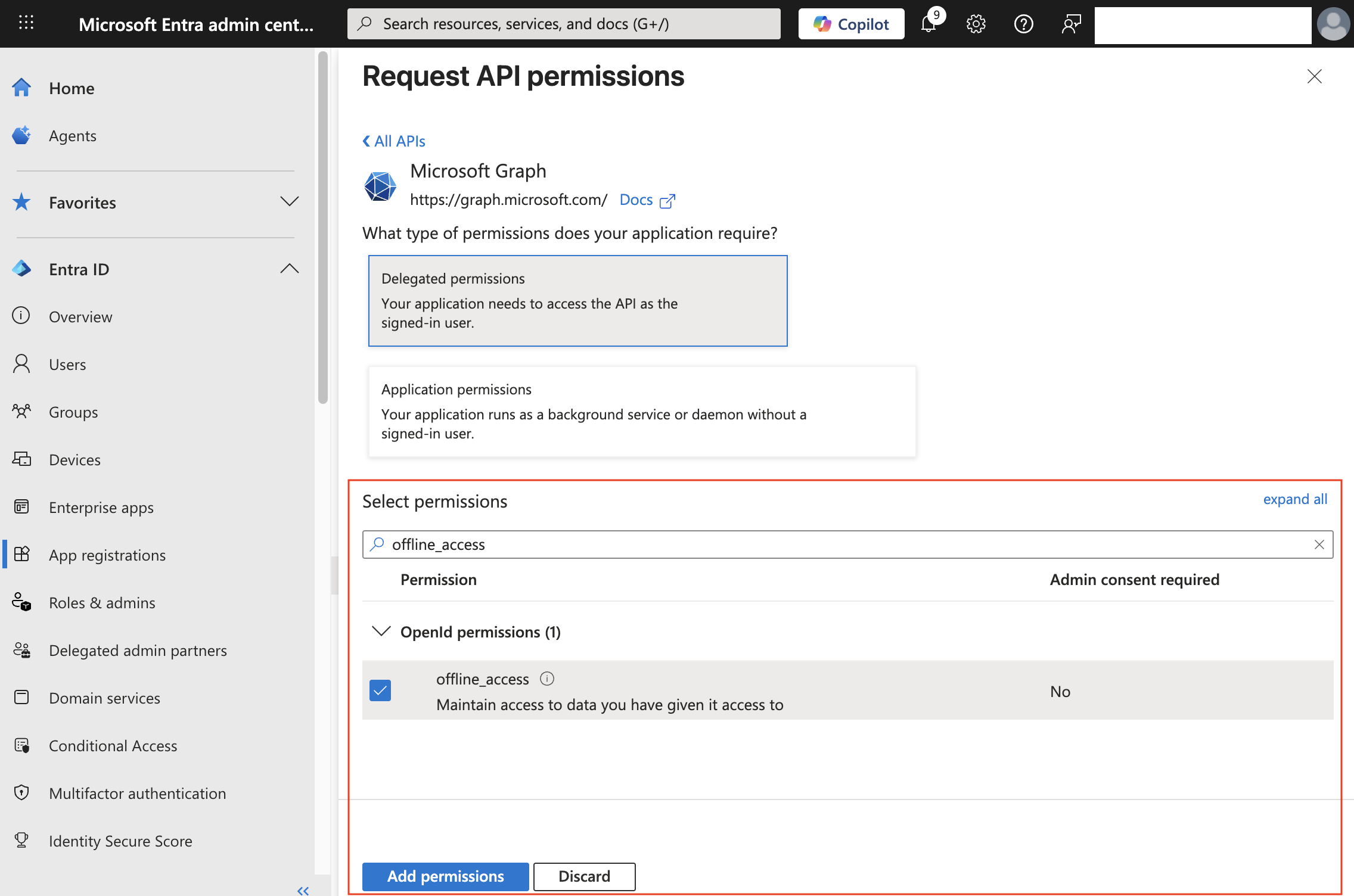 Permission Selection