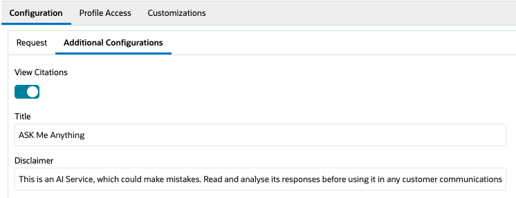 ASK Agent Studio - Additional Configurations